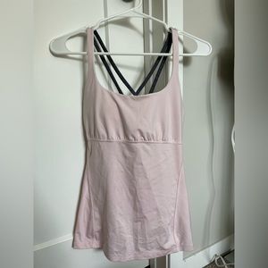 Medium Pink Lucy Athletic Tank Top with built in bra